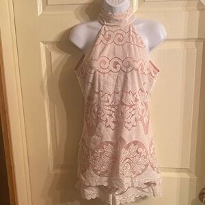 Women’s Halter Romper in Blush Pink